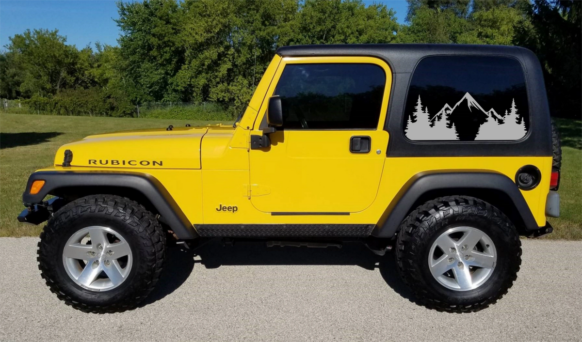 Mountain Scene Window Decals For Jeep Wrangler TJ 19972006